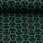 Preview: Popeline / Webware Ornamental Flowers smaragd schwarz