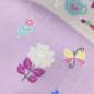 Preview: Baumwolle/ Webware Einhörner, Regenbogen auf rosa flieder mit silbernen Glitzerelementen