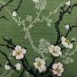Preview: Baumwolle/ Webware Kokka Plum Tree Branch green Sakura Kirschblüte