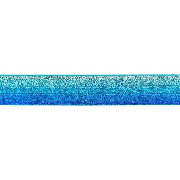 Glitzerband Farbverlauf kobalt