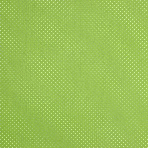 Popeline/ Webware weiße Punkte auf hellgrün