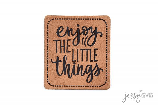 Kunstlederlabel "enjoy the little things"