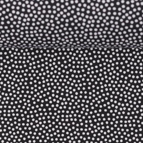Popeline/ Webware Dotty schwarz mit weißen Punkten 2mm