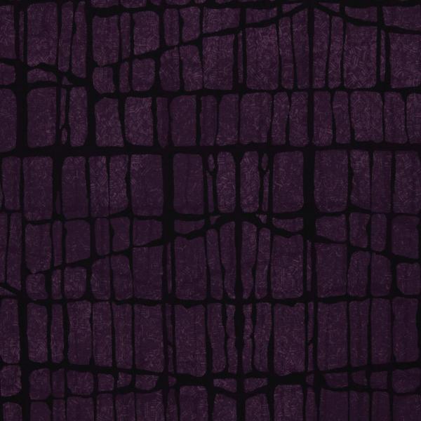 French Terry / Sommersweat aubergine mit schwarzem Muster