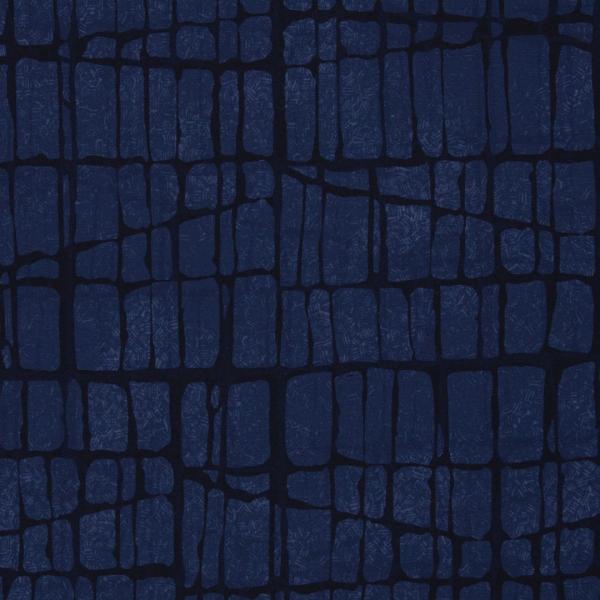 French Terry / Sommersweat blau mit schwarzem Muster