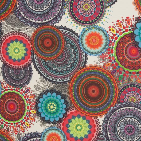 beschichtete Baumwolle Mandala bunt