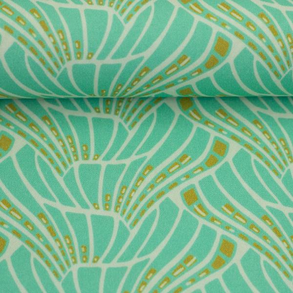 Preview: Viskose Vienna by bienvenido colorido mint mit senf