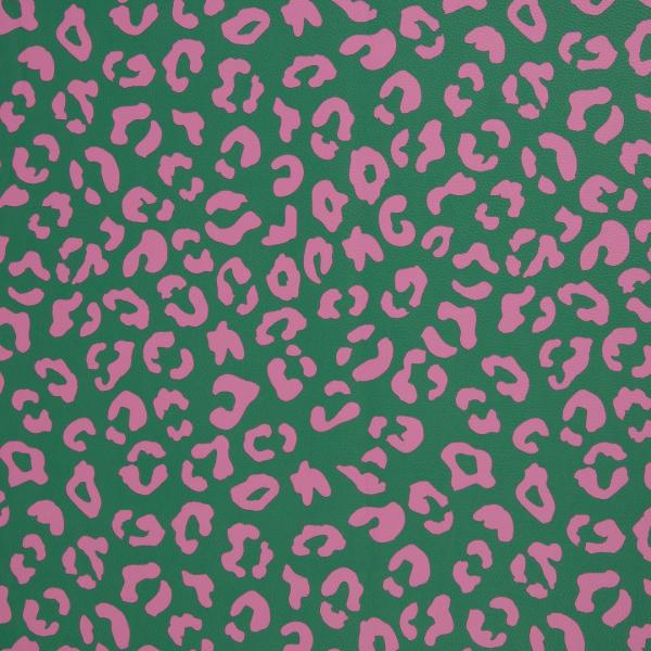 Kunstleder Leo dunkelmint rosa