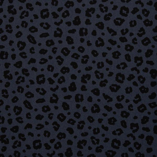 Jeans Jersey marine mit schwarzem Leo Print