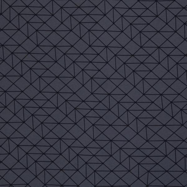 Preview: Heavy Sweat geometrische Linien rauchblau / schwarz