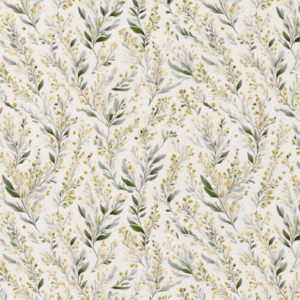 Popeline / Webware Blätter auf creme