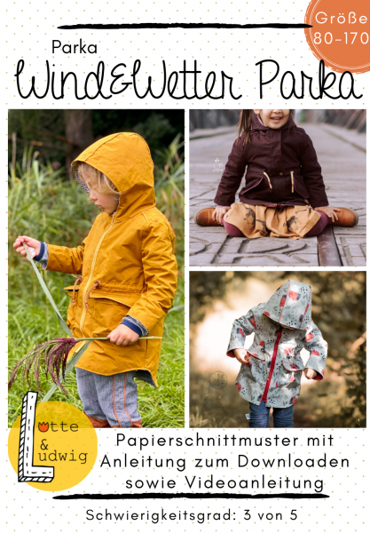 Papierschnittmuster Lotte & Ludwig Wind & Wetter Parka Kinder