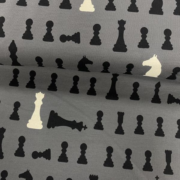 Jersey Schach / Schachfiguren auf grau
