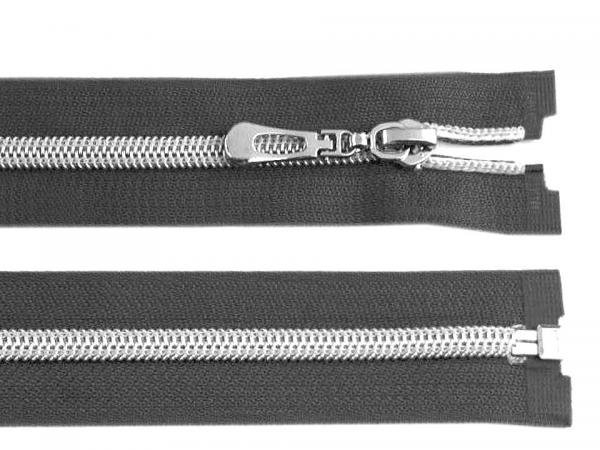 Reißverschluß teilbar 60 cm Länge grau silber