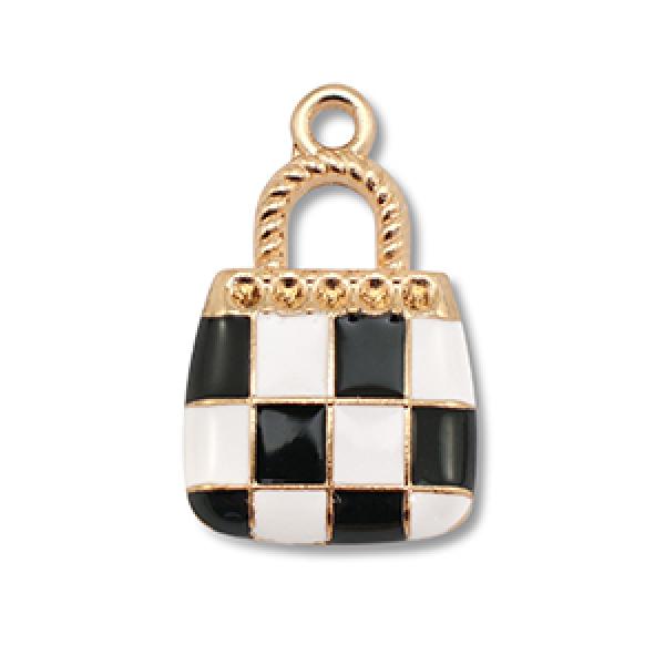 Anhänger Metall Handtasche Karo