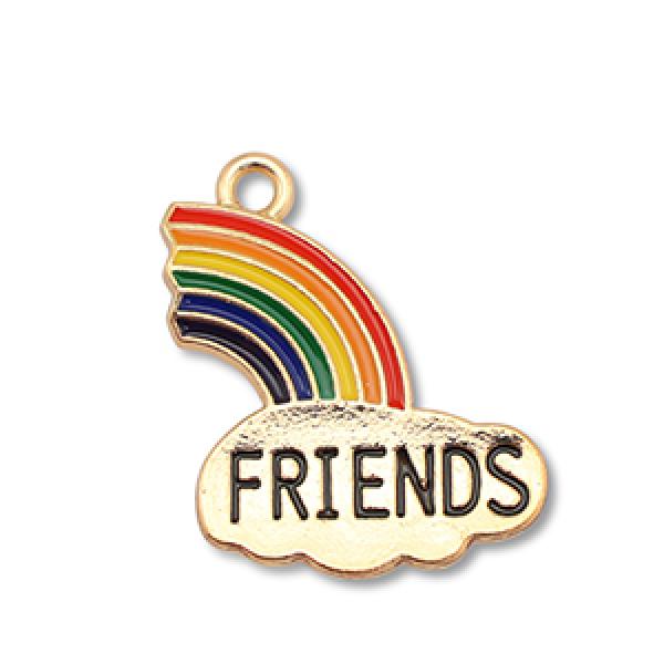Anhänger Metall Wolke Regenbogen "Friends"