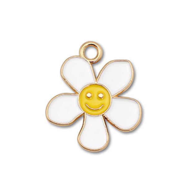 Anhänger Metall Gänseblume Smiley