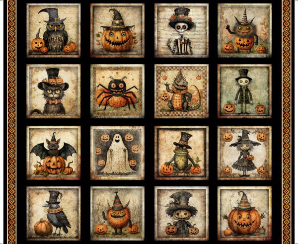 Baumwolle/ Webware Panel 0,9 x 1,1m Jeeper Creepers Halloween