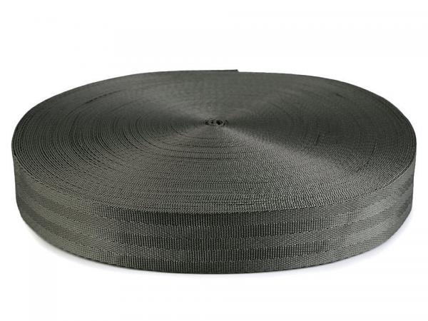 Gurtband 40 mm Polyester schwarz glänzend