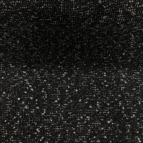 Mantelstoff Boucle schwarz grau silber
