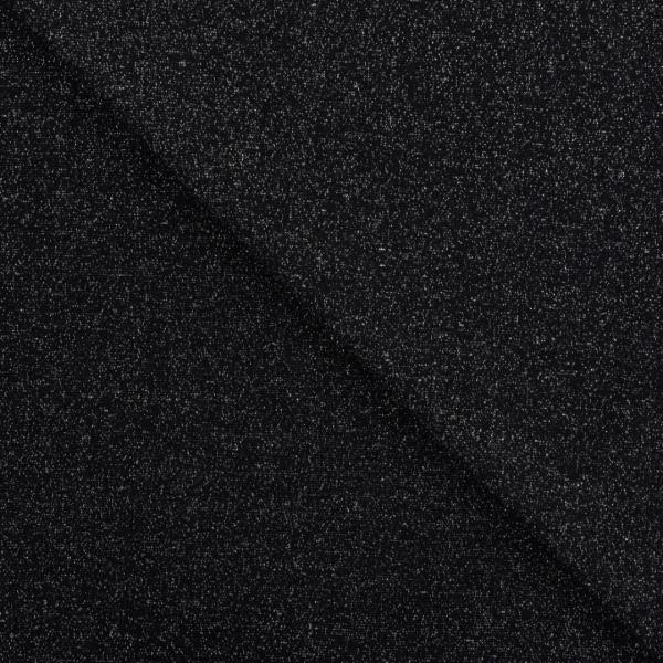 Glitzer Bündchen schwarz / silber