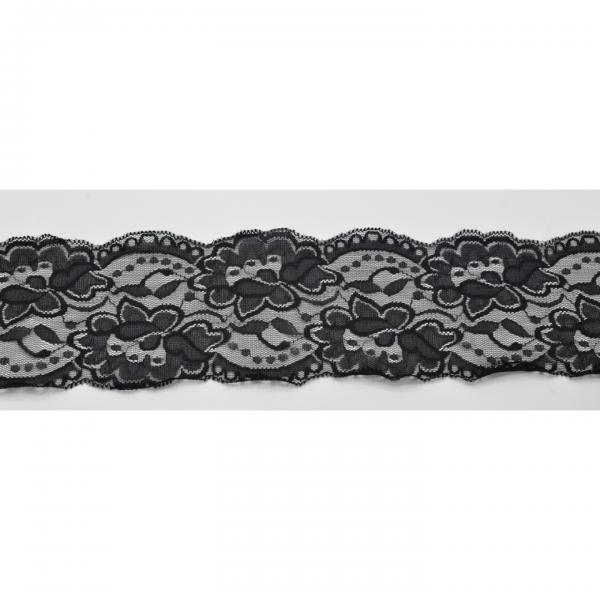 Spitzenband elastisch 10 cm schwarz