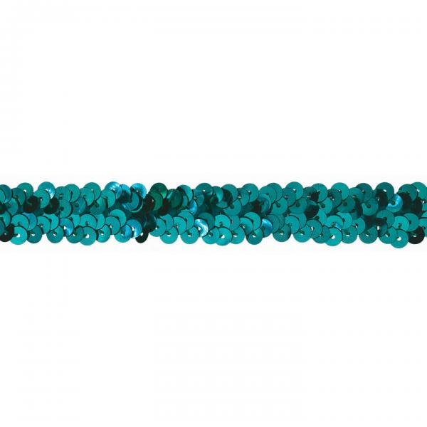 Paillettenband elastisch emerald