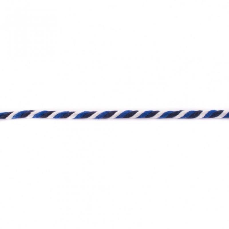 Kordel multicolor 6mm weiß dunkelblau kobalt