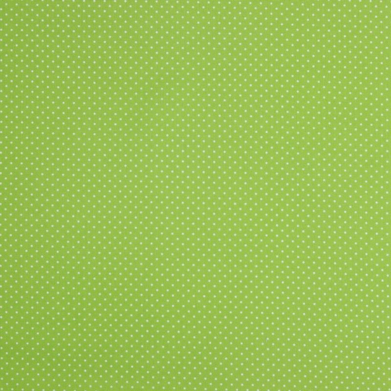 Popeline/ Webware weiße Punkte auf hellgrün