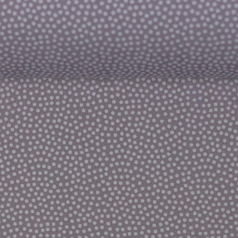 Popeline/ Webware Dotty hellgrau mit grauen Punkten 2mm