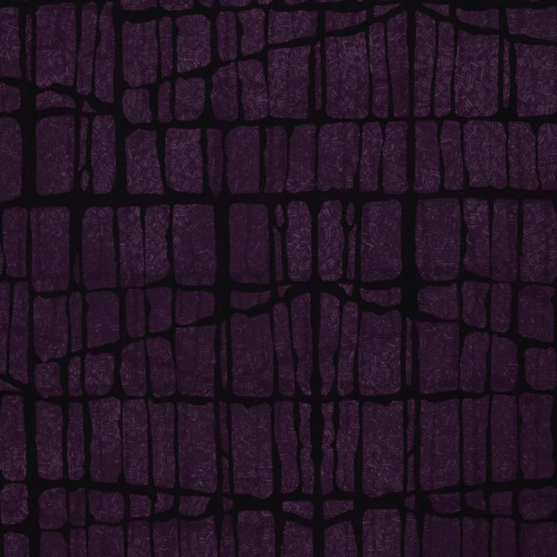 French Terry / Sommersweat aubergine mit schwarzem Muster