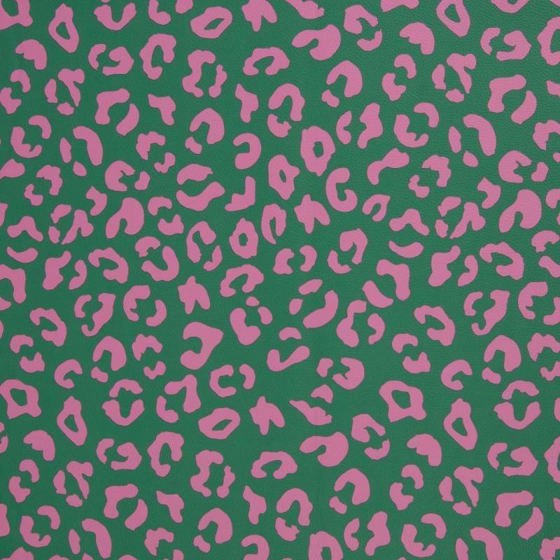 Kunstleder Leo dunkelmint rosa