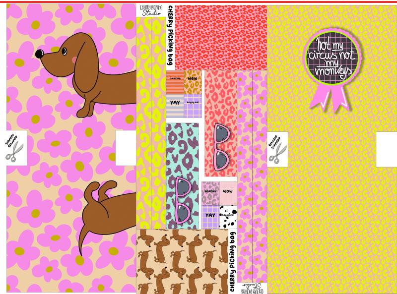 DIY Panel Cherry Picking Bag Dackel / Circus