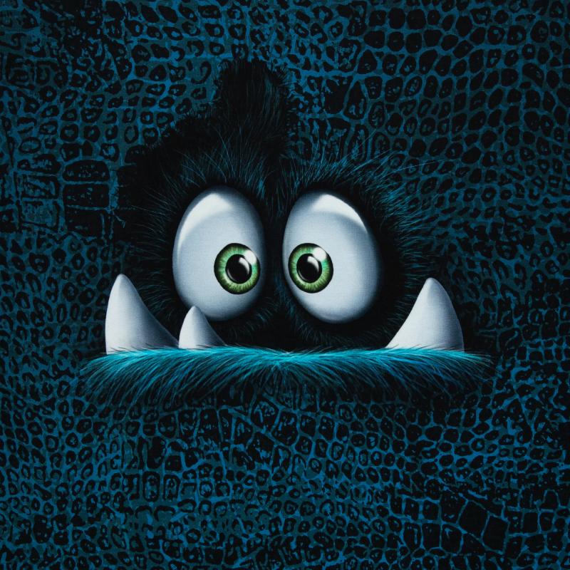 French Terry Panel mOnster petrol by Thorsten Berger