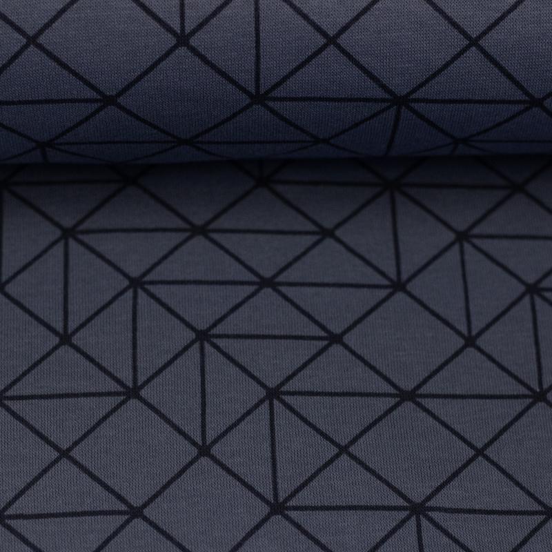 Heavy Sweat geometrische Linien rauchblau / schwarz