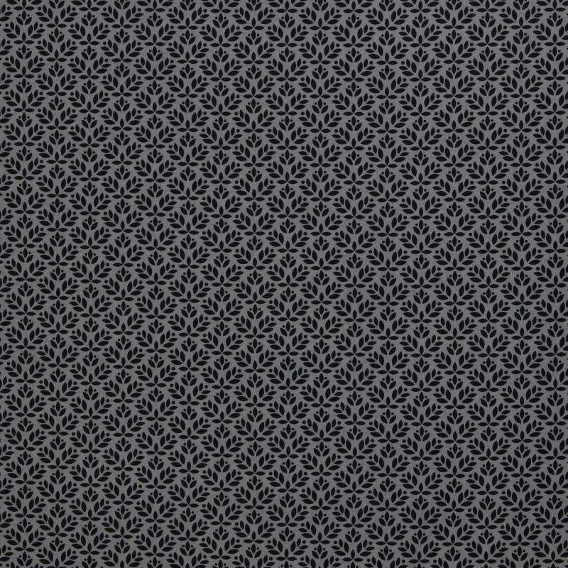 Popeline / Webware Ornamental dunkelgrau schwarz