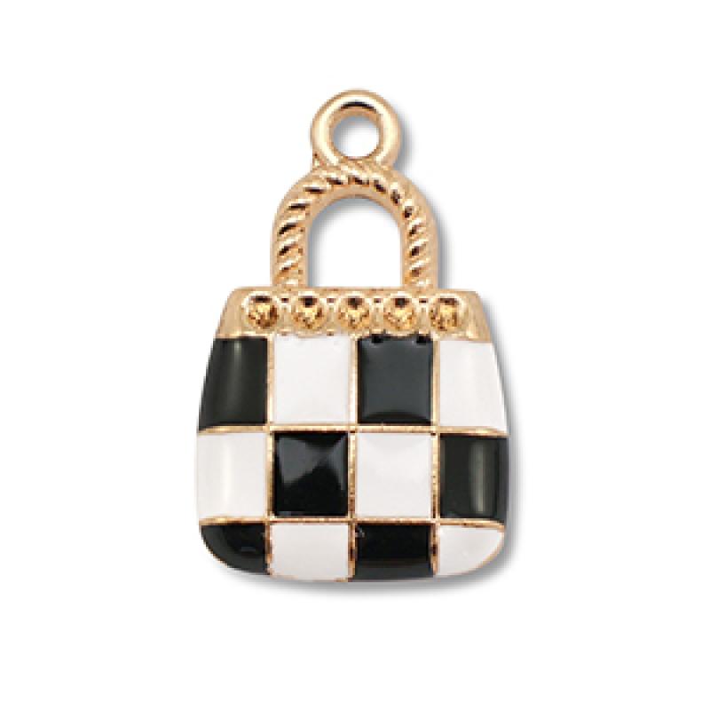 Anhänger Metall Handtasche Karo