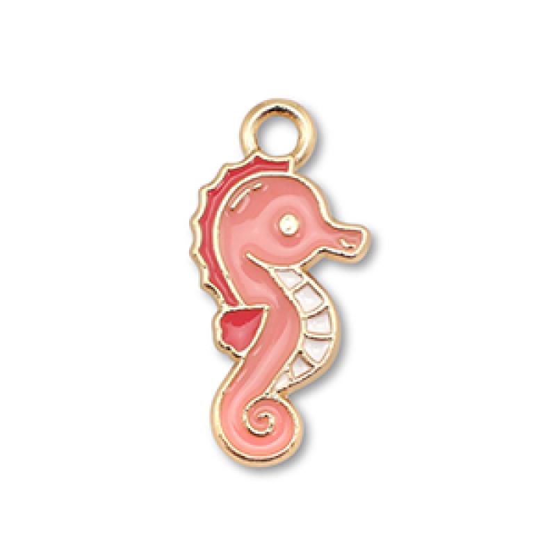 Anhänger Metall Seepferdchen rosa
