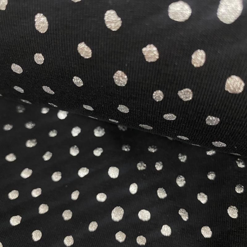 Jersey schwarz mit silbernen Folienprint Punkte