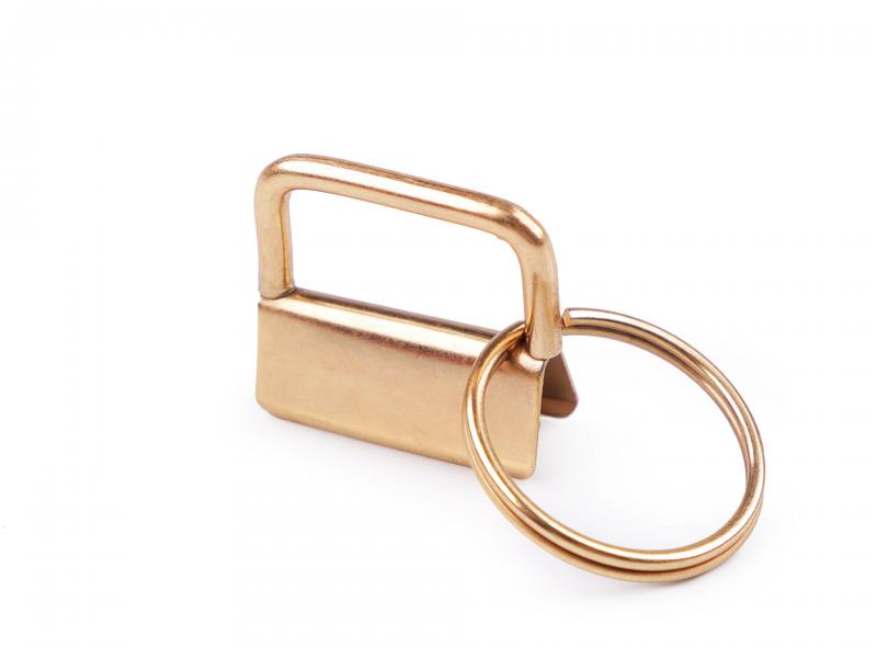 Endkappe mit Ring Schlüsselanhänger 25 mm gold