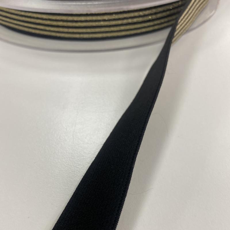 Gummiband schwarz gold Streifen 2,5cm