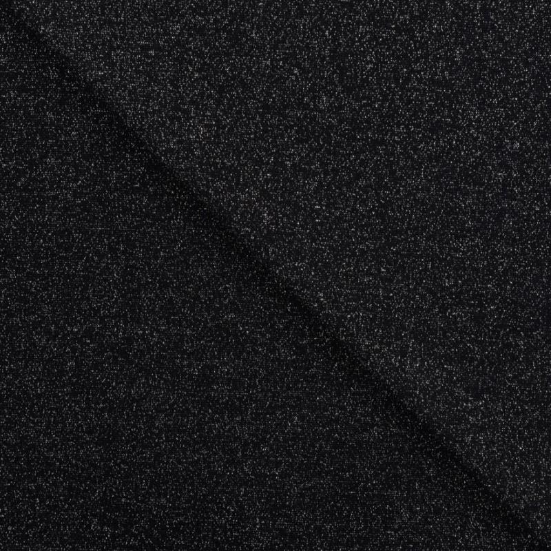 Glitzer Bündchen schwarz / silber