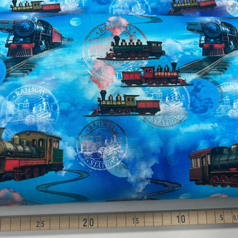 Jersey Züge auf blau türkis