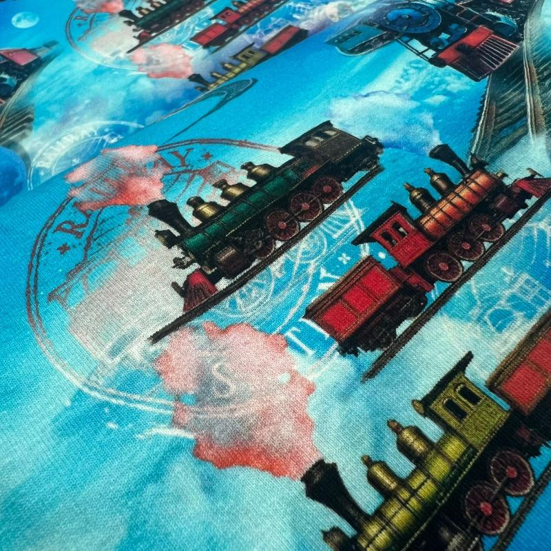 Jersey Züge auf blau türkis