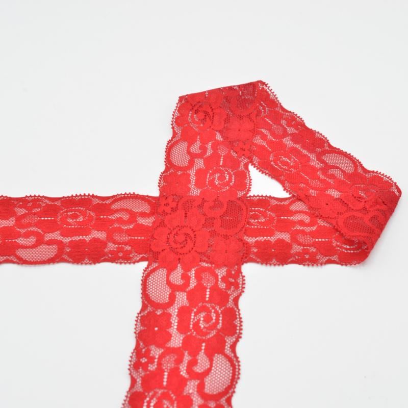 Spitzenband elastisch 50 mm rot