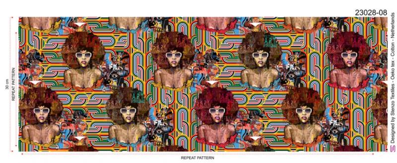 Canvas Afro Girl orange gelb