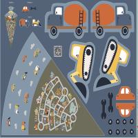 DIY Panel Schultüte Einschulung Straße / Baufahrzeuge