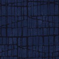 French Terry / Sommersweat blau mit schwarzem Muster