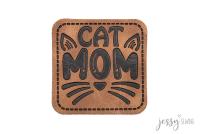 Kunstlederlabel "cat mom"