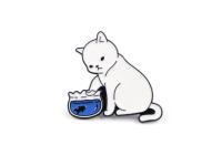 Pin / Anstecker "Katze weiss"